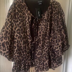 NWT City Chic Leopard Flowy Jacket